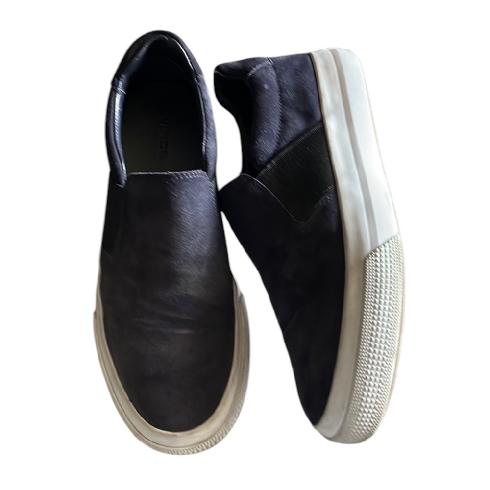 Vince Fenton suede navy/dark gray color platforms